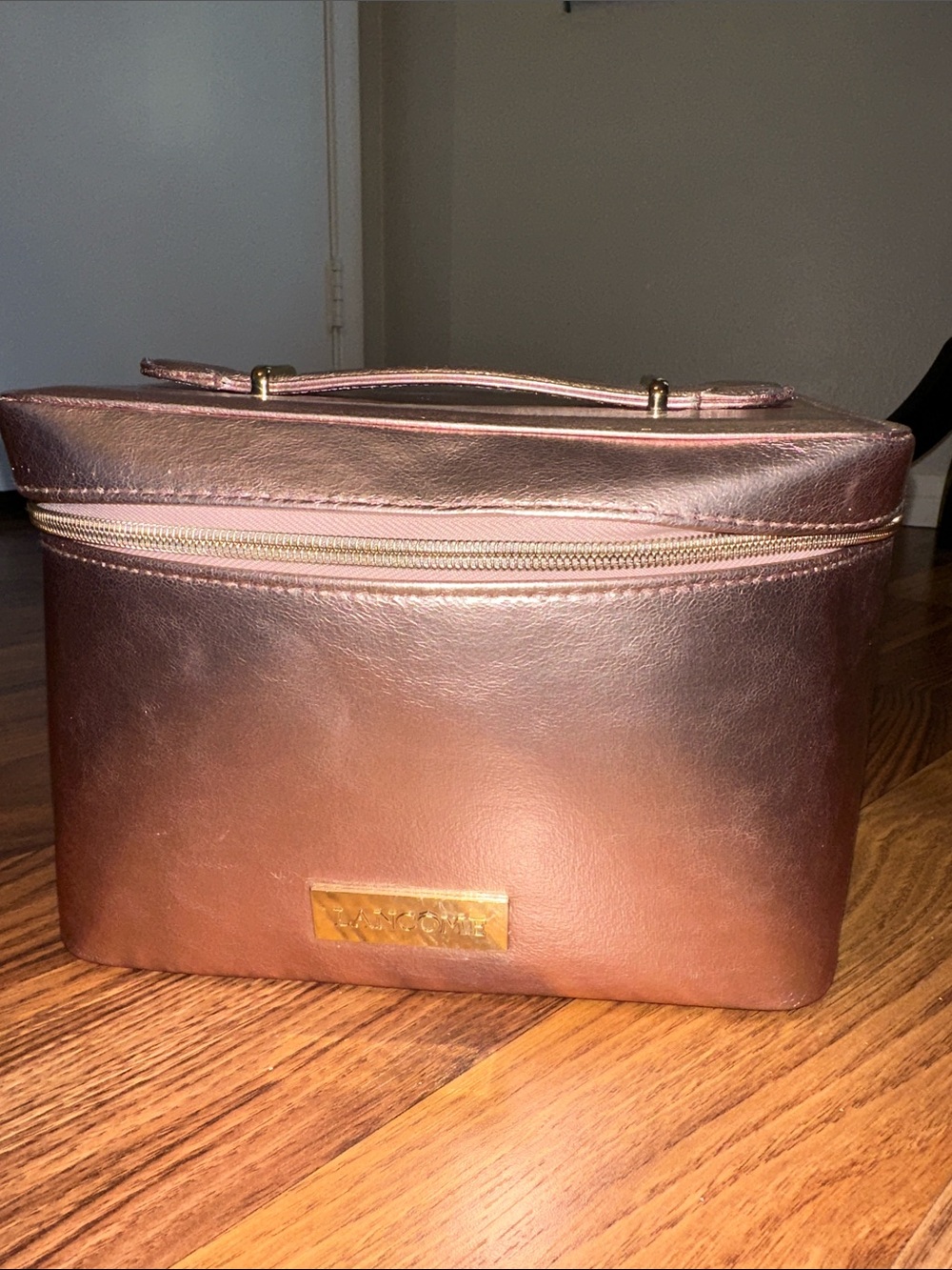 Lancome Metallic Rose Gold Toiletry Case